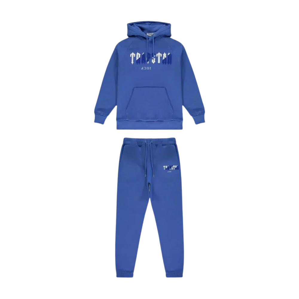 Trapstar Chenille Decoded Hooded Tracksuit - Dazzling Blue