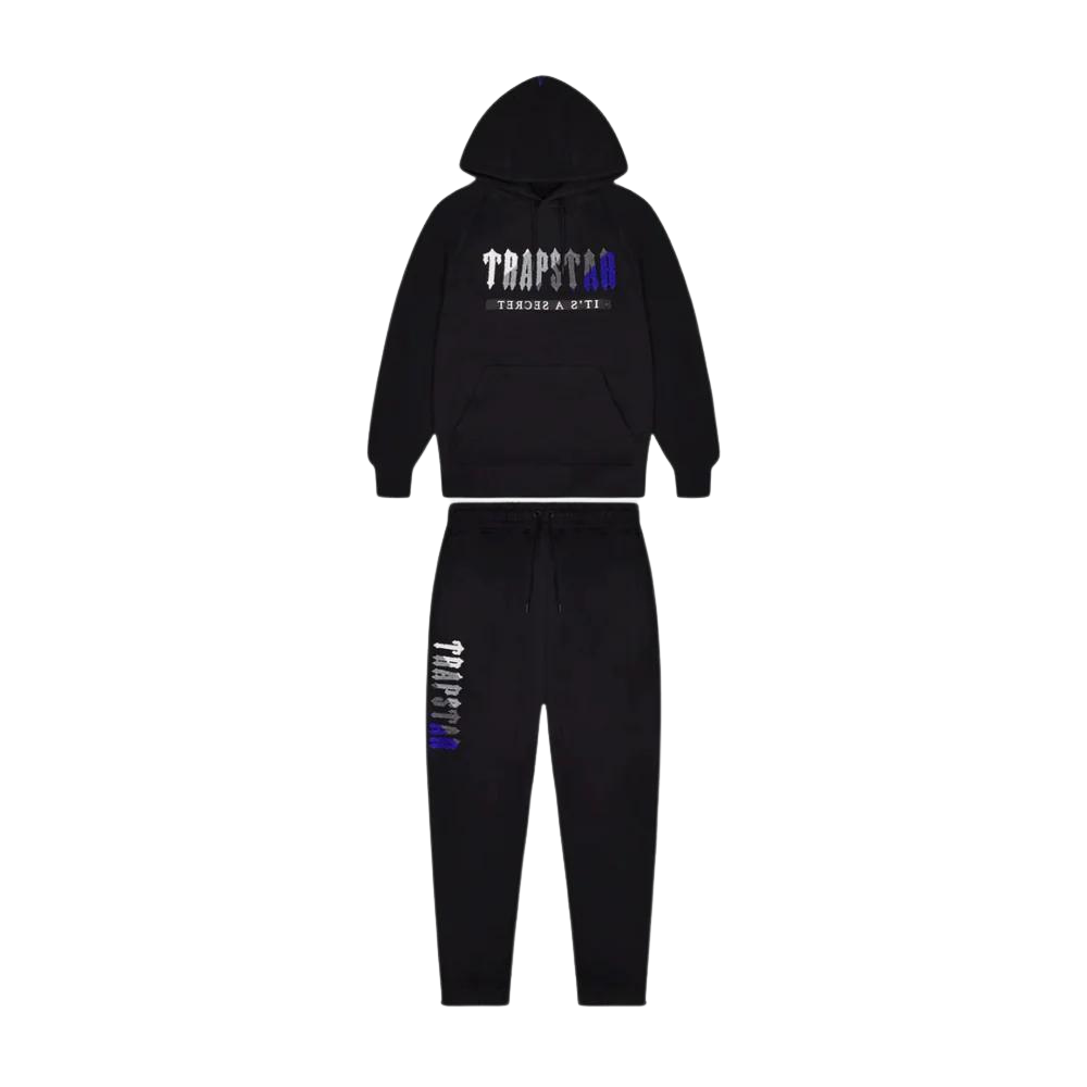 Trapstar Chenille Decoded 2.0 Hooded Tracksuit - Black/Blue