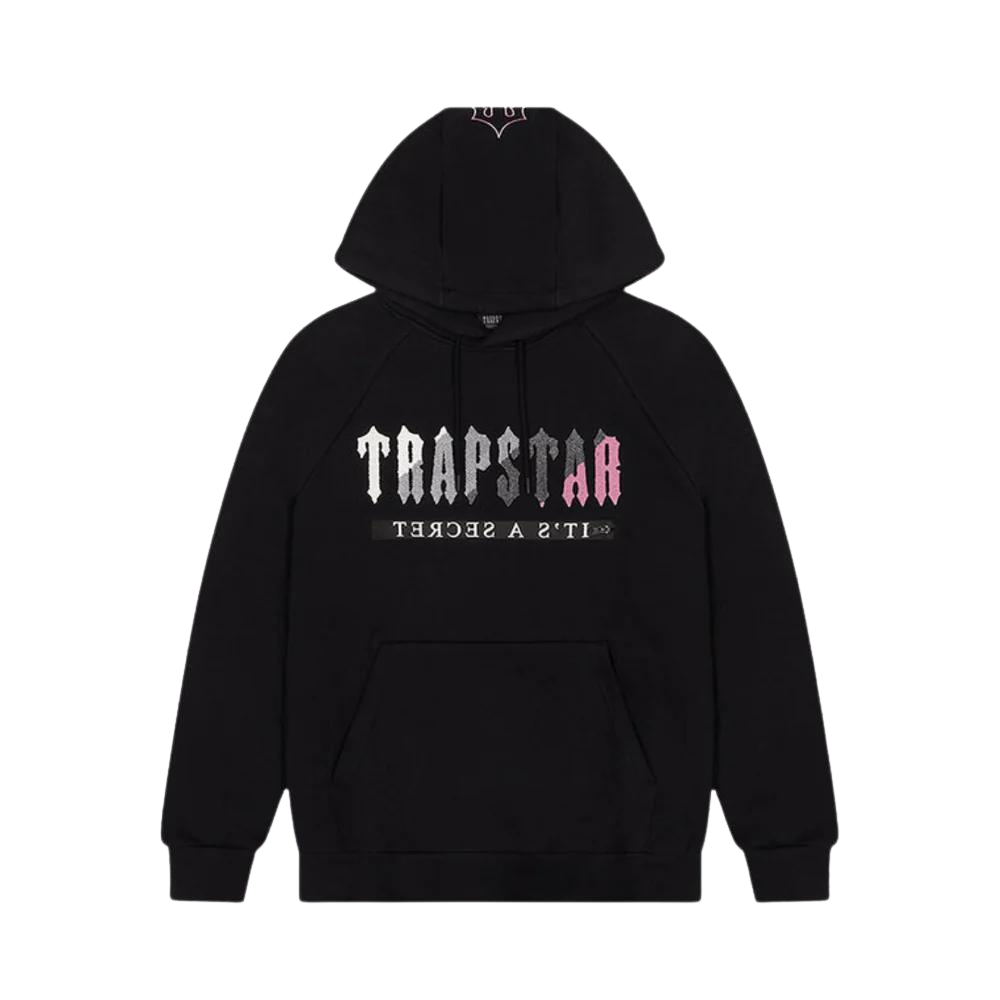 Trapstar Decoded Hooded Short Set - Black/Pink