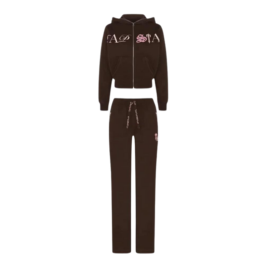 Trapstar Women's Script Tracksuit - Brown/Pink