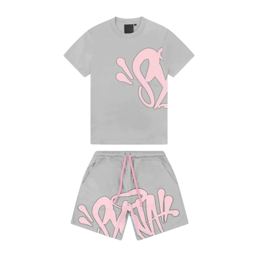 Syna T-shirt & Shorts Logo Set – Pink Powder