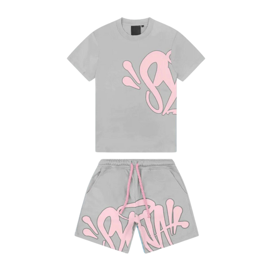 Syna T-shirt & Shorts Logo Set – Pink Powder