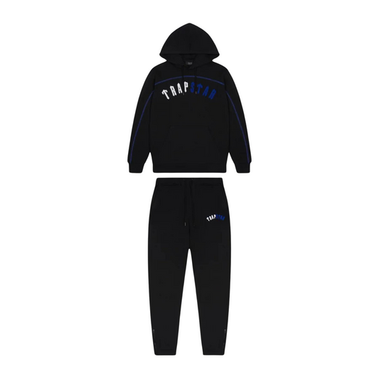 Trapstar Irongate Arch Chenille Hooded Tracksuit - Black Ice Edition