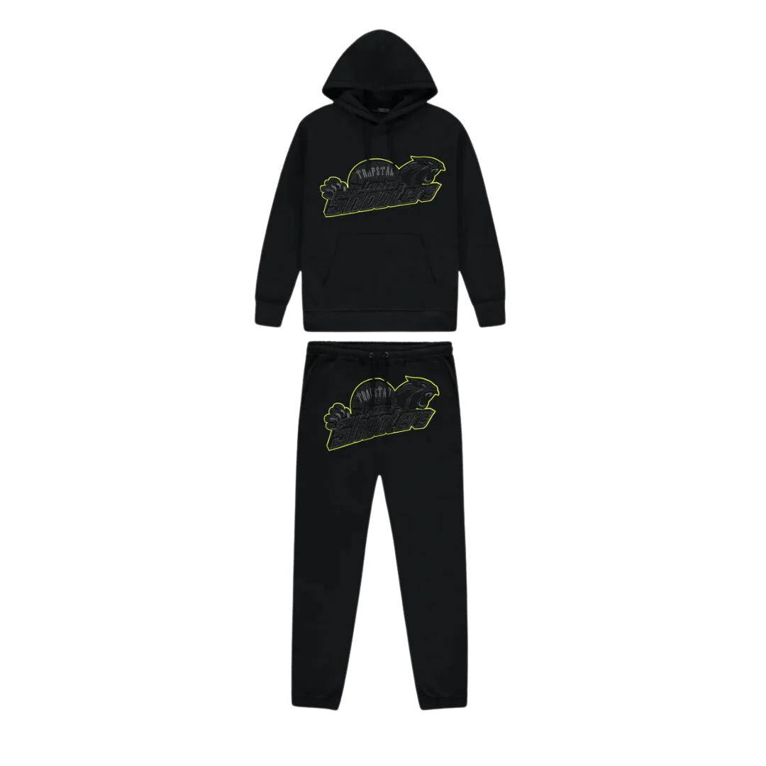 Trapstar Shooters Hooded Tracksuit - Black/Lime