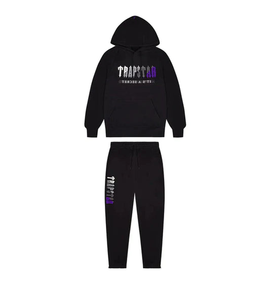 Trapstar Chenille Decoded 2.0 Hooded Tracksuit - Black/Purple