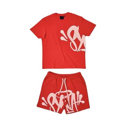 Syna T-Shirt & Shorts Logo Set -Red