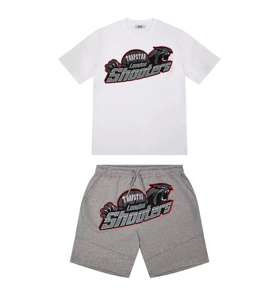 Trapstar Shooters Short Set - White/Grey/Red