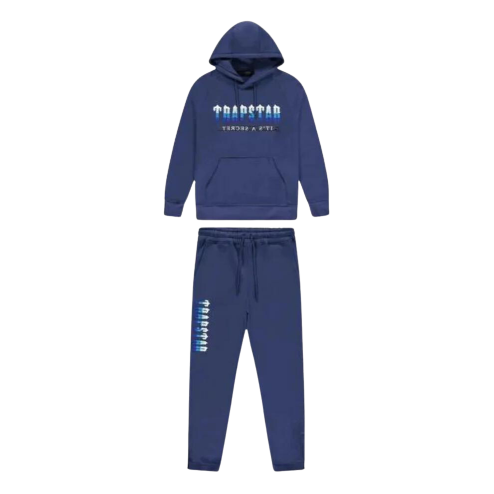 Trapstar Chenille Decoded 2.0 Hooded Tracksuit - Navy Ice Flavours