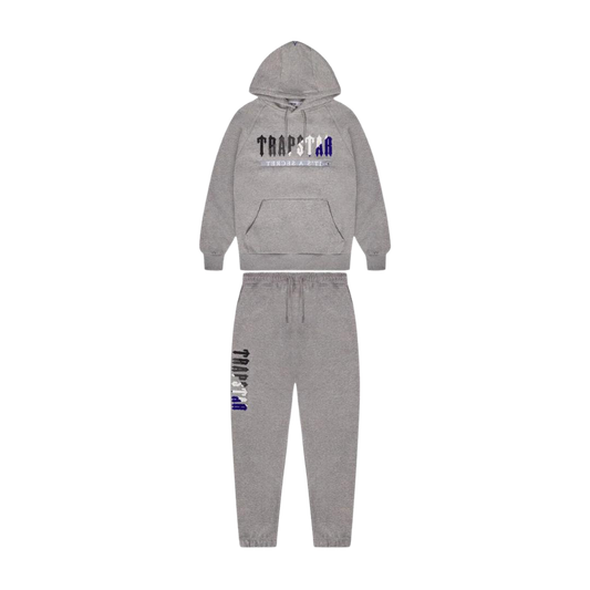 Trapstar Chenille Decoded 2.0 Hooded Tracksuit - Grey / Blue