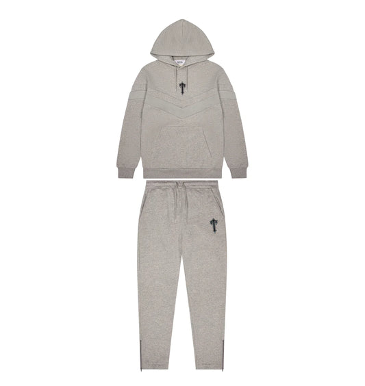 Trapstar V Stripe Hoodie Tracksuit - Grey/Cashmere Blue