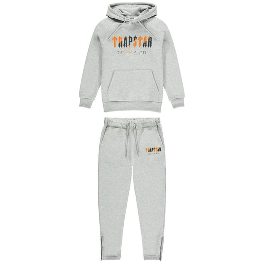 Trapstar Chenille Decoded Tracksuit - Grey & Orange