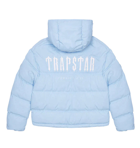 Trapstar Decoded Hooded Puffer 2.0 Jacket - Ice Blue