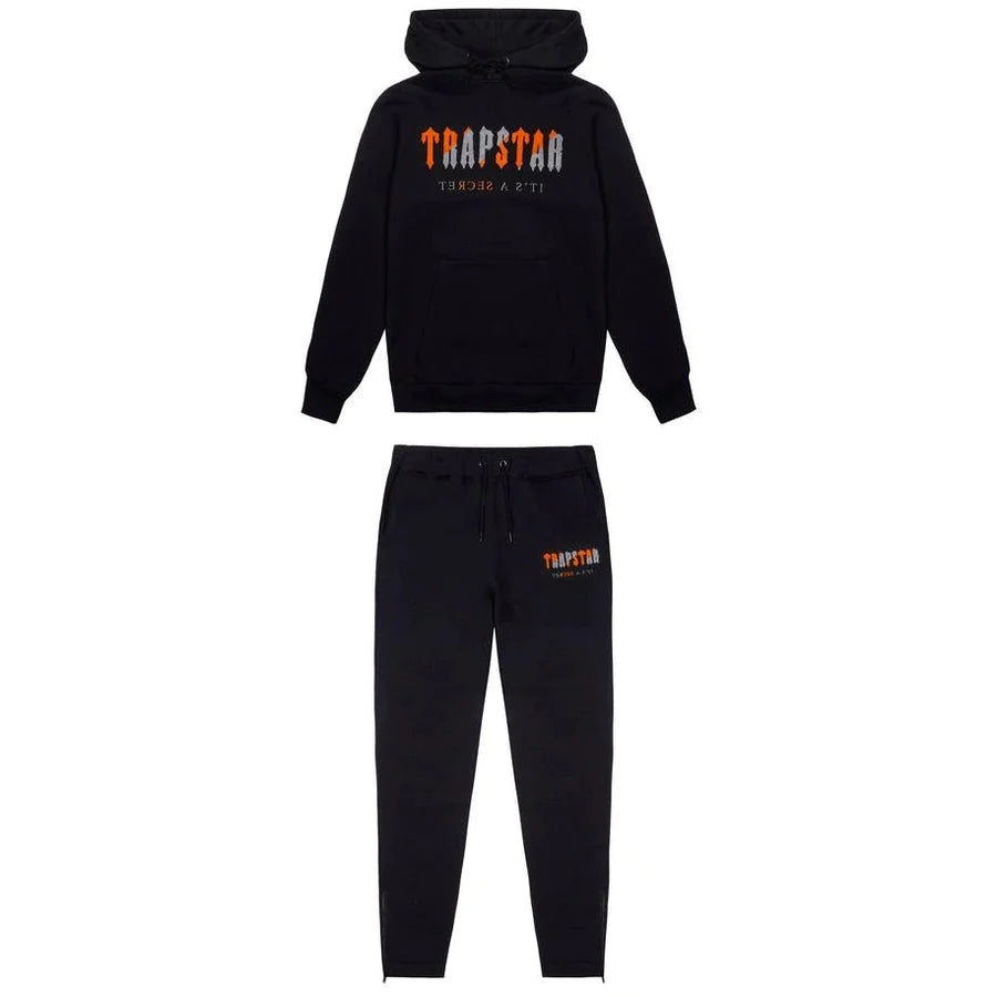 Trapstar Chenille Decoded Tracksuit - Black & Orange