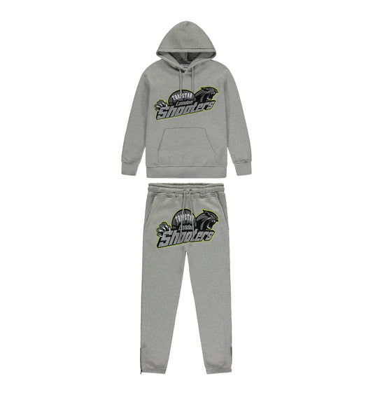 Trapstar Shooters Hoodie Tracksuit - Grey/Lime