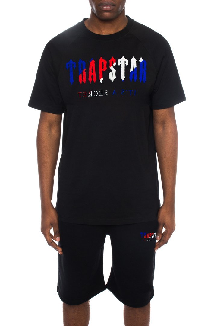Trapstar Chenille Decoded Short Set - Black Revolution Edition