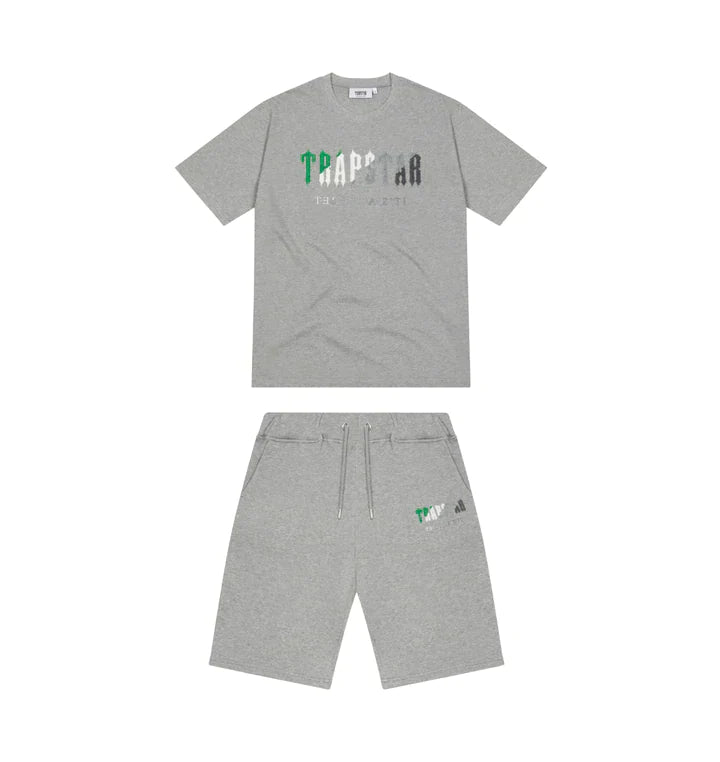 Trapstar Chenille Decoded Short Set - Grey/Green