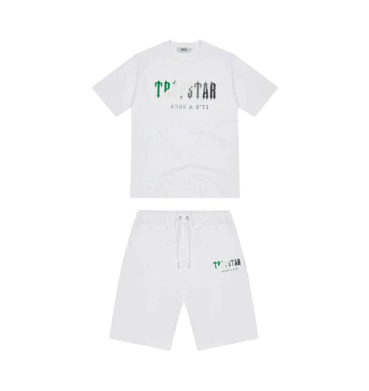 Trapstar Chenille Decoded Short Set - White/Green