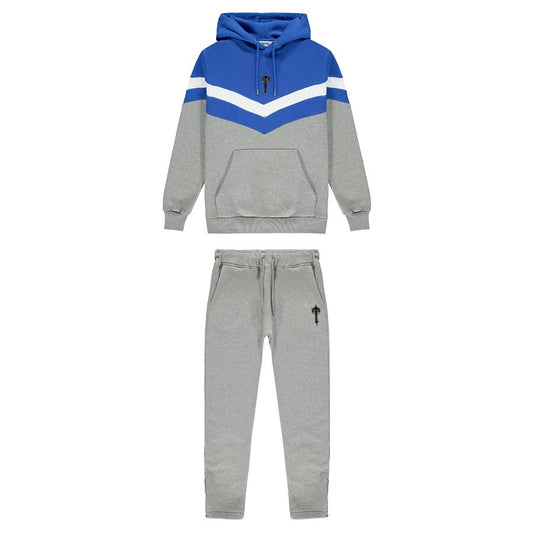 Trapstar V Stripe Hooded Tracksuit - Black/Grey/Blue