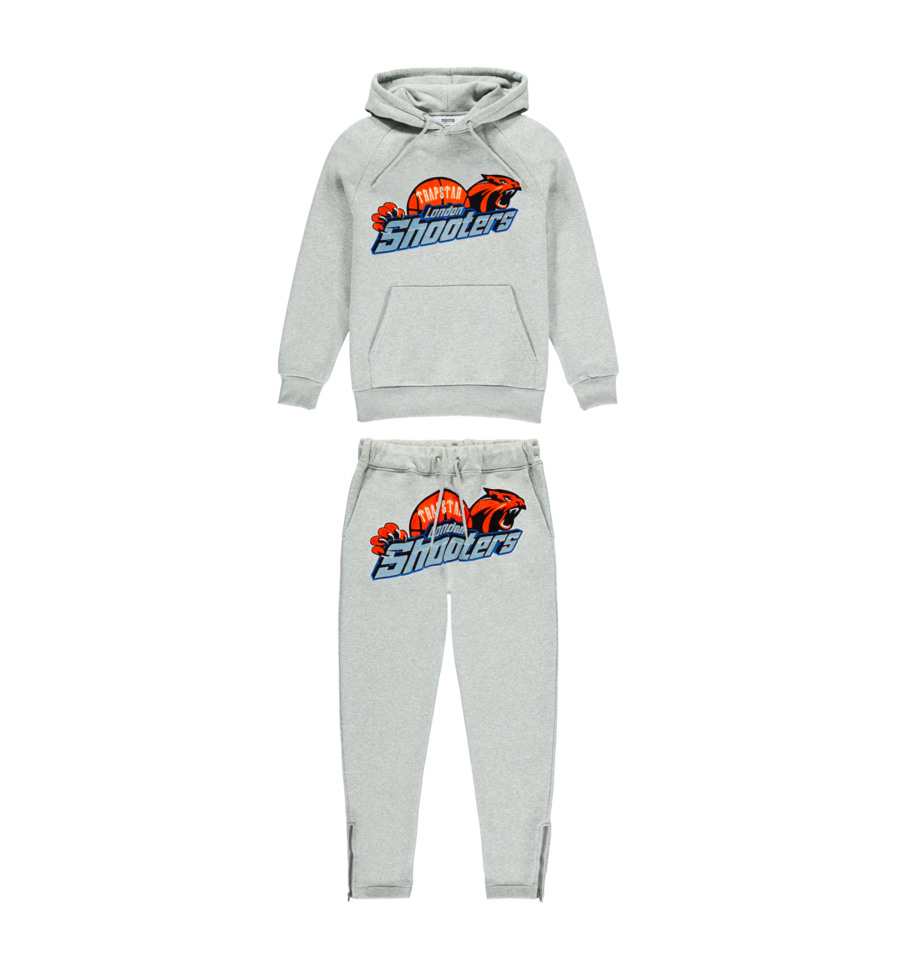 Trapstar Shooters Hooded Tracksuit - Grey/Orange