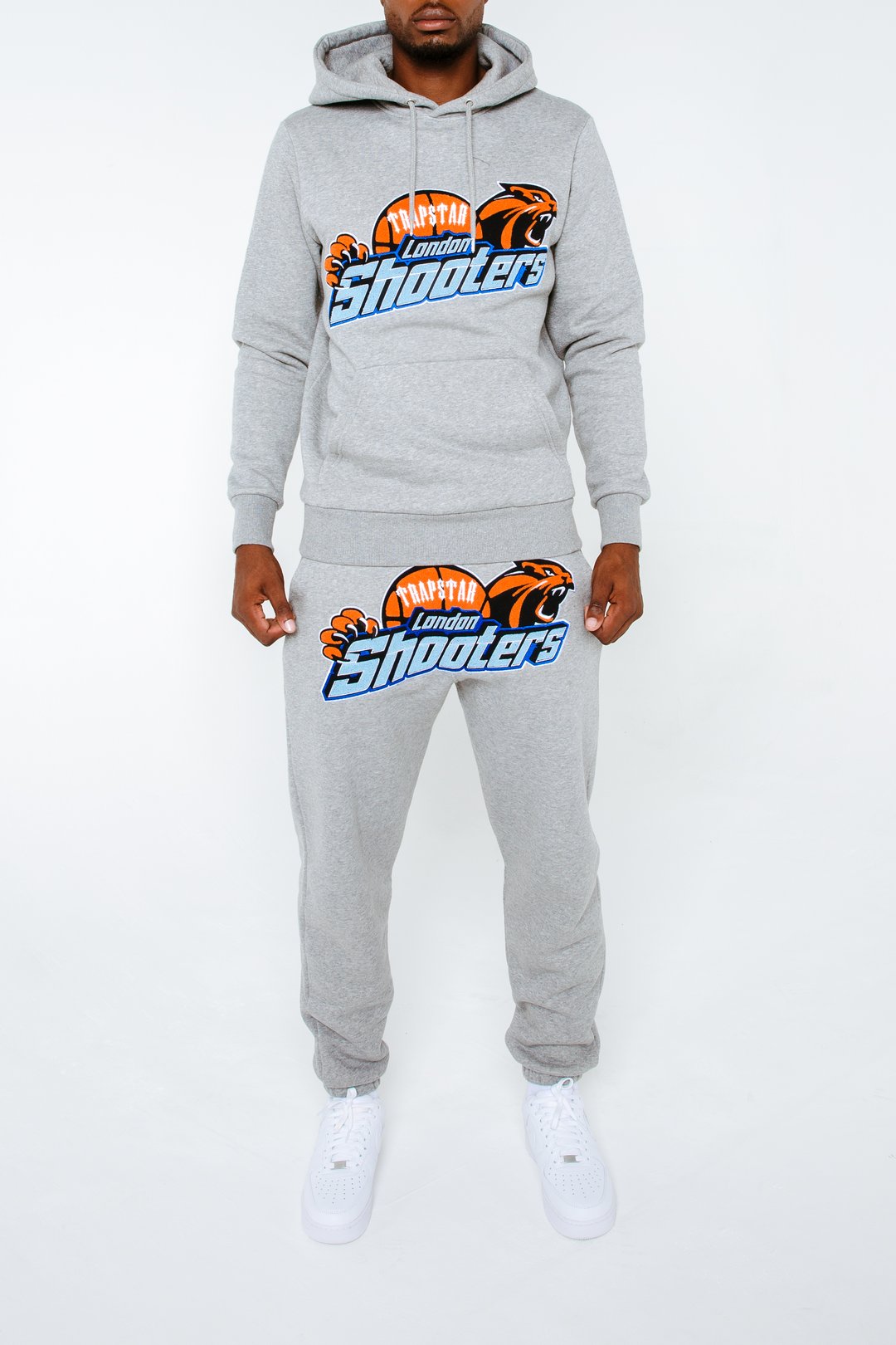 Trapstar Shooters Hooded Tracksuit - Grey/Orange