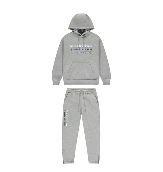 Trapstar Chenille Decoded 2.0 Hooded Tracksuit - Grey/ Ice Blue