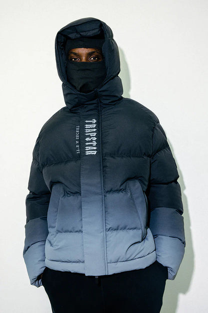 Trapstar Decoded Hooded Puffer Jacket 2.0 - Black Gradient