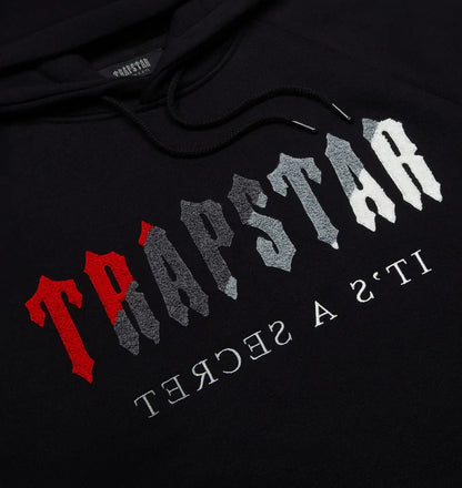 Trapstar Chenille Decoded Hooded Tracksuit - Black/ Red