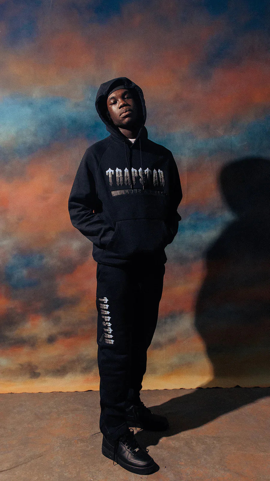 Trapstar Chenille Decoded 2.0 Hooded Tracksuit - Black/ Ice Blue