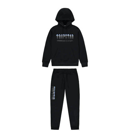 Trapstar Chenille Decoded 2.0 Hooded Tracksuit - Black/ Ice Blue